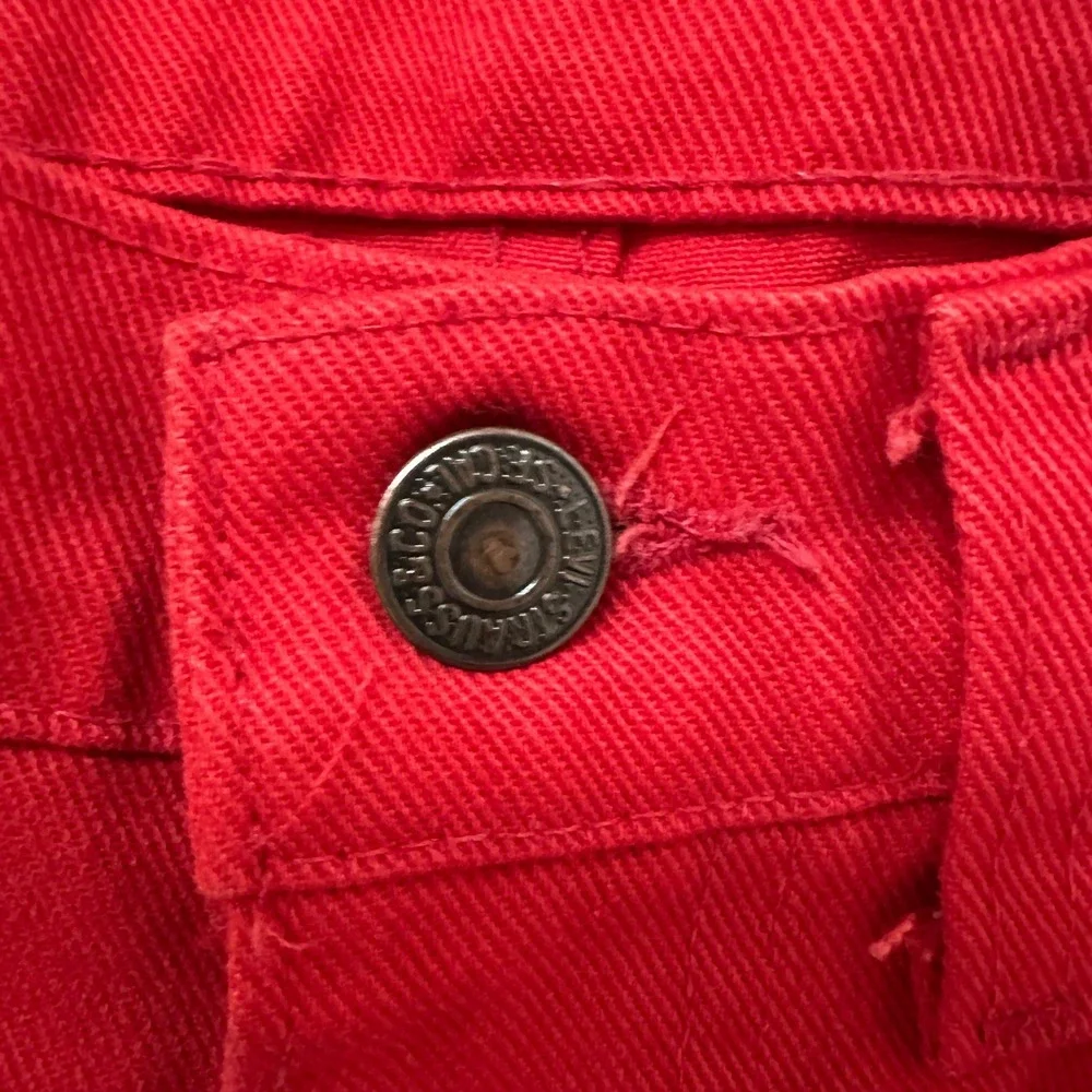 Vintage Levis Red Straight Leg High Rise Pants Made in USA White Tab W28 L32
